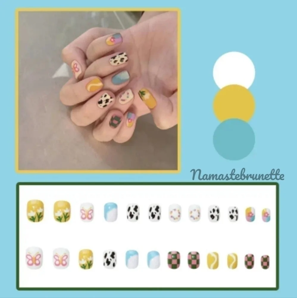 2/$16 Floral Butterfly Press On Nails